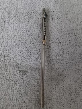 Levi's Silver-Tone Long Stick Brooch with Blue Stone